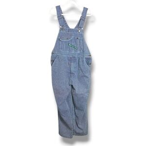 Vintage Key Hickory Blue & White Stripe Overalls L/XL Nautical Coastal